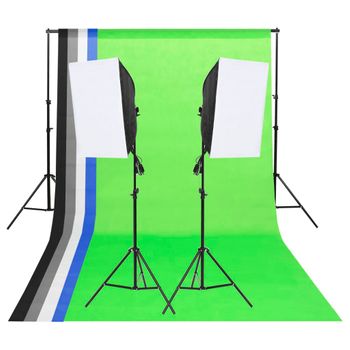 Kit Iluminación De Estudio Fotográfico Con Fondos Y Softboxes Vidaxl