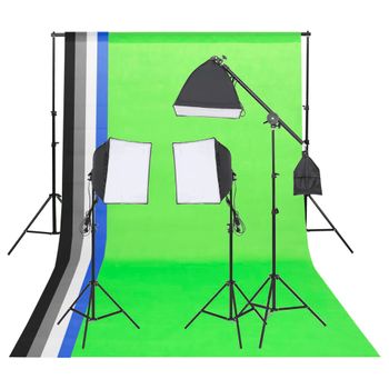 Kit Iluminación De Estudio Fotográfico Con Fondos Y Reflector Vidaxl