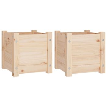 Jardineras 2 Uds Madera Maciza De Pino 31x31x31 Cm Vidaxl