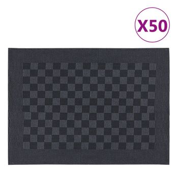 Paños De Cocina 50 Uds Algodón Negro Y Gris 50x70 Cm Vidaxl