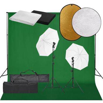 Kit De Estudio Fotográfico Con Set De Luces, Fondo Y Reflector Vidaxl