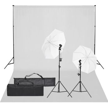 Kit De Estudio Fotográfico Con Set De Luces Y Fondo Vidaxl