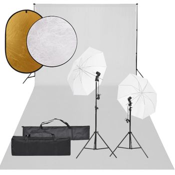 Kit De Estudio Fotográfico Con Set De Luces, Fondo Y Reflector Vidaxl