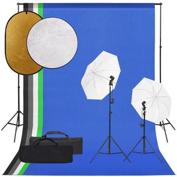 Kit De Estudio Fotográfico Con Set De Luces, Fondo Y Reflector Vidaxl