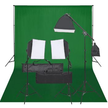 Kit De Estudio Fotográfico Con Set De Luces Y Fondo Vidaxl