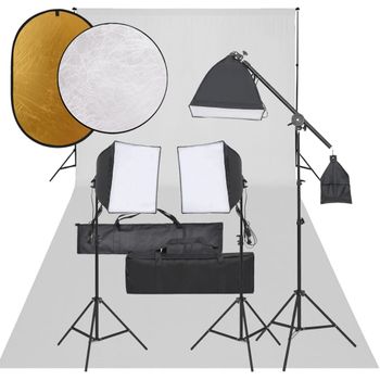 Kit De Estudio Fotográfico Con Set De Luces, Fondo Y Reflector Vidaxl