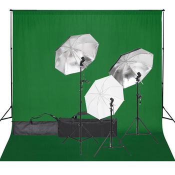 Kit De Estudio Fotográfico Con Set De Luces Y Fondo Vidaxl