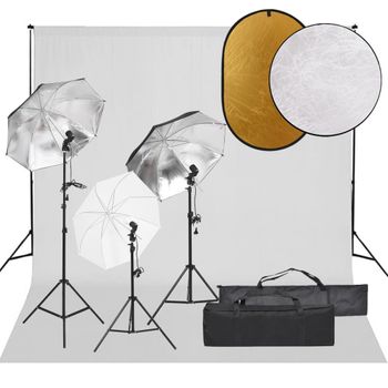 Kit De Estudio Fotográfico Con Set De Luces, Fondo Y Reflector Vidaxl