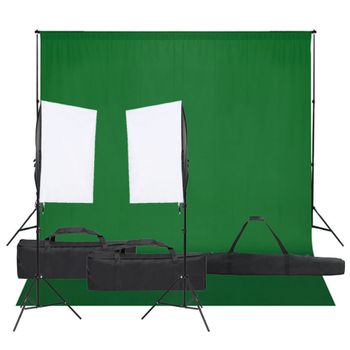 Kit De Estudio Fotográfico Con Set De Luces Y Fondo Vidaxl