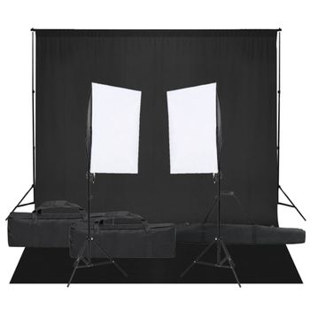 Kit De Estudio Fotográfico Con Set De Luces Y Fondo Vidaxl