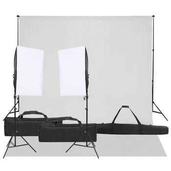 Kit De Estudio Fotográfico Con Set De Luces Y Fondo Vidaxl