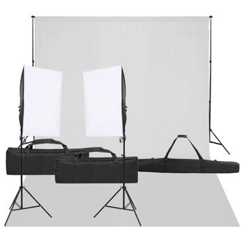 Kit De Estudio Fotográfico Con Set De Luces Y Fondo Vidaxl