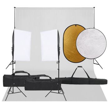 Kit De Estudio Fotográfico Con Set De Luces, Fondo Y Reflector Vidaxl