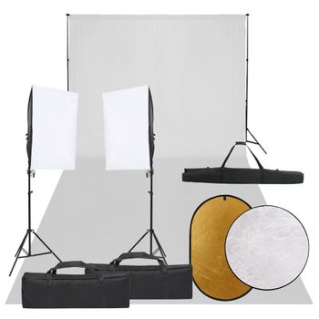 Kit De Estudio Fotográfico Con Set De Luces, Fondo Y Reflector Vidaxl