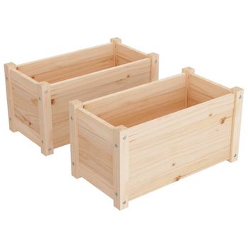 Jardineras 2 Uds Madera Maciza De Pino 60x31x31 Cm Vidaxl