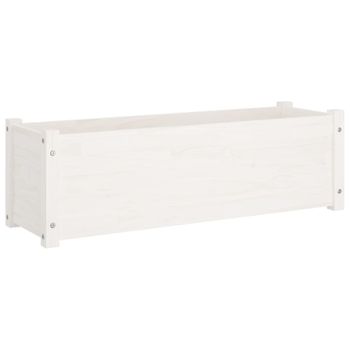 Jardinera De Madera Maciza De Pino Blanco 100x31x31 Cm Vidaxl