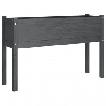 Jardinera De Madera Maciza De Pino Gris 110x31x70 Cm Vidaxl