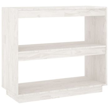 Estantería De Madera Maciza De Pino Blanco 80x35x71 Cm Vidaxl