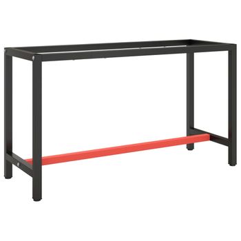 Estructura Banco De Trabajo Metal Negro Y Rojo Mate 140x50x79cm Vidaxl