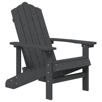 Silla De Jardã­n Adirondack Hdpe Gris Antracita Vidaxl