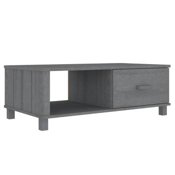 Mesa De Centro Hamar Madera Maciza Pino Gris Oscuro 100x55x35cm Vidaxl