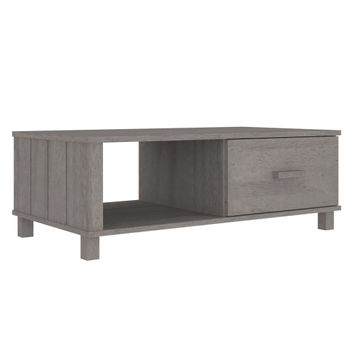 Mesa De Centro Hamar Madera Maciza Pino Gris Claro 100x55x35 Cm Vidaxl