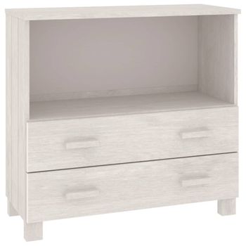 Aparador Hamar Madera Maciza De Pino Blanca 85x35x80 Cm Vidaxl