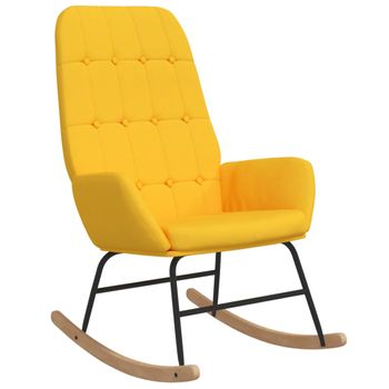 Silla Mecedora De Tela Amarillo Mostaza Vidaxl