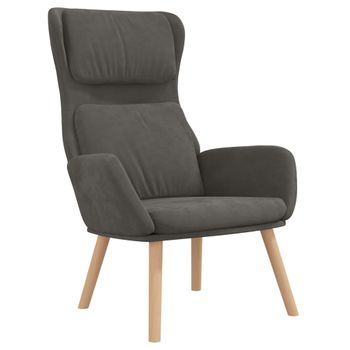 Sillón De Relax De Terciopelo Gris Oscuro Vidaxl