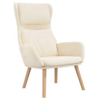 Sillón De Relax De Terciopelo Blanco Crema Vidaxl