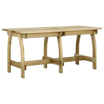 Mesa De Jardín De Madera De Pino Impregnada 160x74x75 Cm Vidaxl