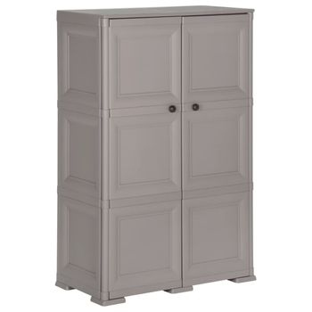 Armario De Plástico Diseño De Madera Gris 79x43x125 Cm Vidaxl