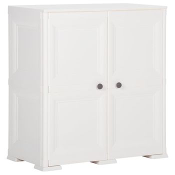 Armario De Plástico Diseño Madera Blanco Angora 79x43x85,5 Cm Vidaxl