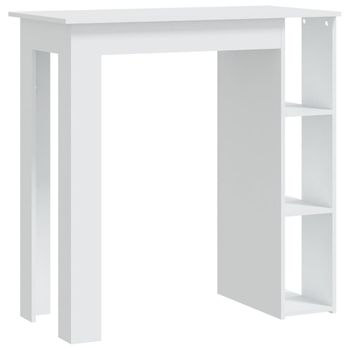 Mesa Alta Cocina Con Estante Aglomerado Blanco 102x50x103,5 Cm Vidaxl