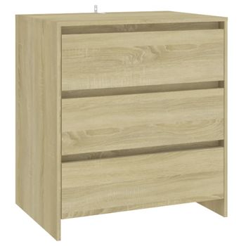 Aparador De Madera Contrachapada Roble Sonoma 70x41x75 Cm Vidaxl