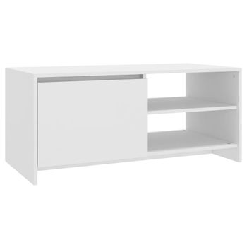 Mesa De Centro Madera Contrachapada Blanco 102x50x45 Cm Vidaxl