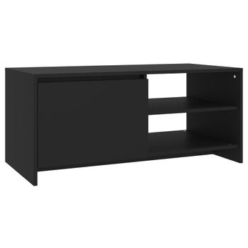 Mesa De Centro Madera Contrachapada Negro 102x50x45 Cm Vidaxl