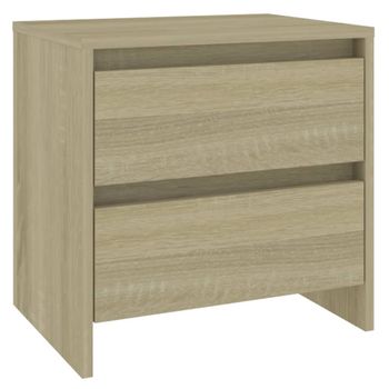 Mesita De Noche Madera Ingeniería Roble Sonoma 45x34,5x44,5 Cm Vidaxl