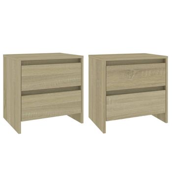 vidaXL Mesitas de noche 2 uds patas de madera gris Sonoma 40x35x50 cm