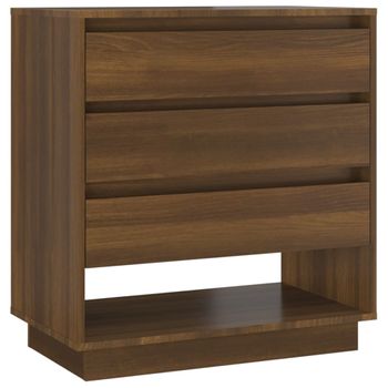 Aparador De Madera Contrachapada Marrón Roble 70x41x75 Cm Vidaxl