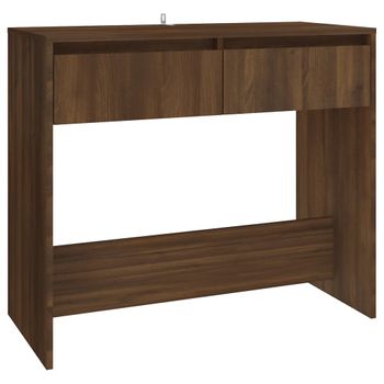 Mesa Consola De Acero Color Roble Marrón 89x41x76,5 Cm Vidaxl