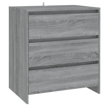 Aparador De Madera Contrachapada Gris Sonoma 70x41x75 Cm Vidaxl