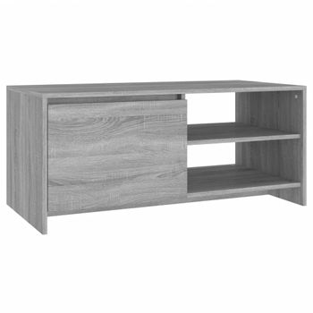 Mesa De Centro Madera Contrachapada Gris Sonoma 102x50x45 Cm Vidaxl