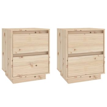 Mesitas De Noche 2 Uds Madera Maciza De Pino 40x35x50 Cm Vidaxl