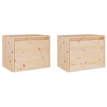 Armarios De Pared 2 Uds Madera Maciza De Pino 45x30x35 Cm Vidaxl