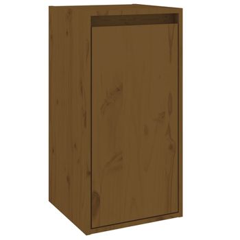 Armario De Pared Madera Maciza De Pino Marrón Miel 30x30x60 Cm Vidaxl