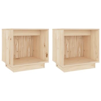 Mesitas De Noche 2 Uds Madera Maciza De Pino 40x30x40 Cm Vidaxl