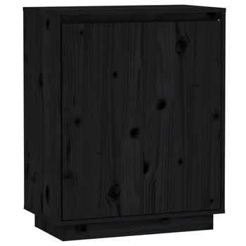 Aparador De Madera Maciza De Pino Negro 60x34x75 Cm Vidaxl