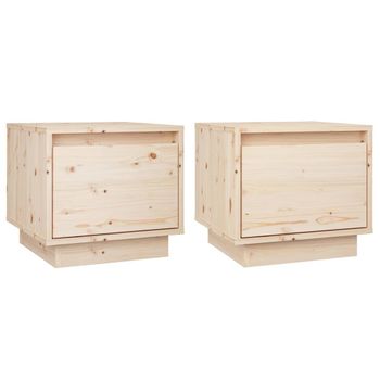 Mesitas De Noche 2 Uds Madera Maciza De Pino 35x34x32 Cm Vidaxl