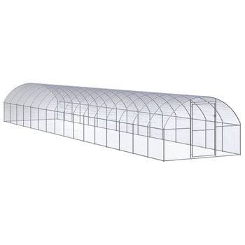 Gallinero De Exterior De Acero Galvanizado 3x16x2 M Vidaxl